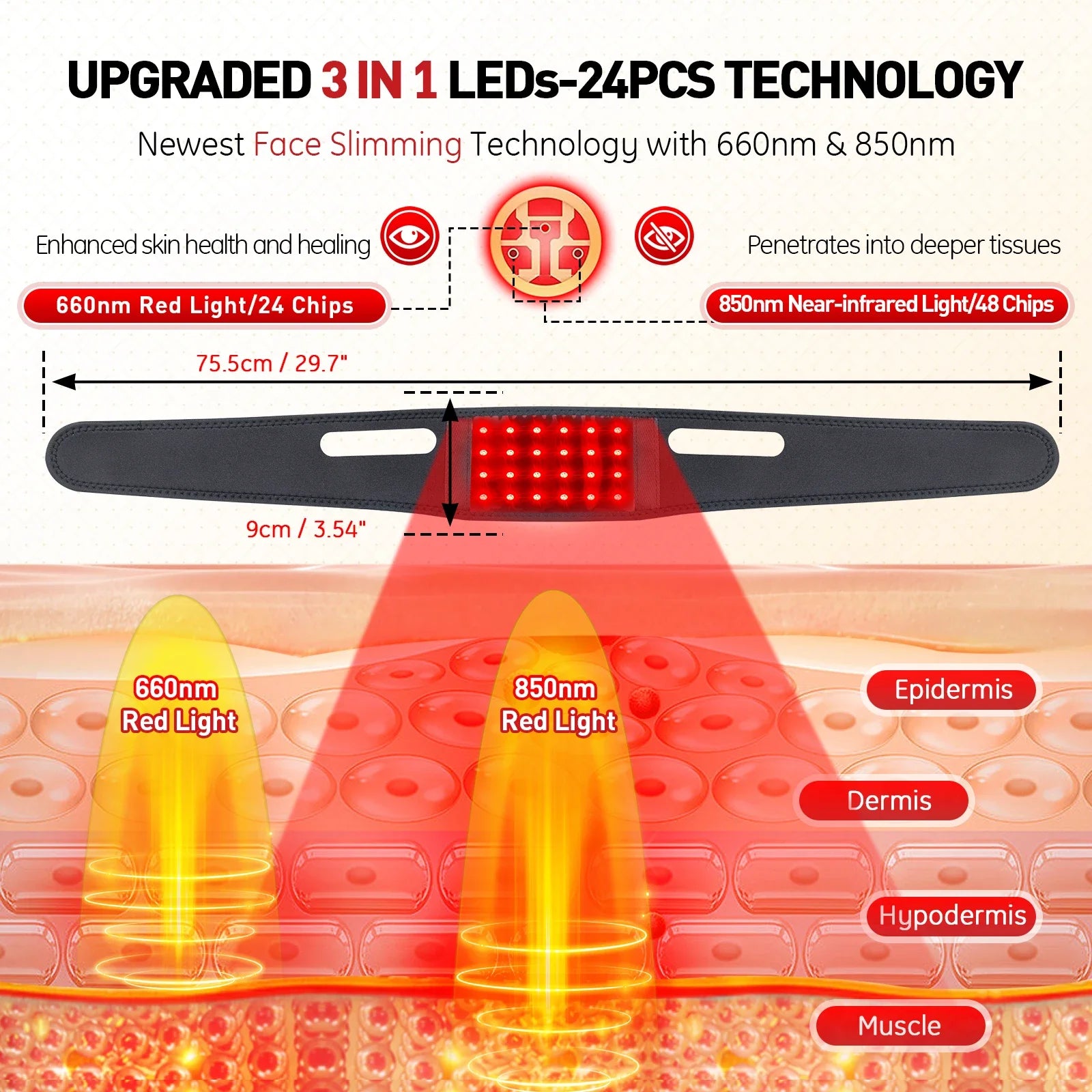 Red Light Therapy Neck & Chin Lifting Wrap - 4