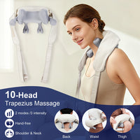 10-Head Cordless Deep Tissue Neck and Trapezius Massager
