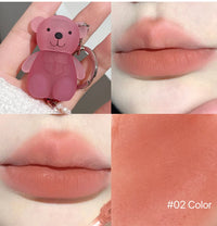 Cute Bear Velvet Matte Lip Mud Keychain