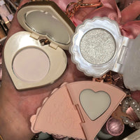 Portable Heart Waffle Makeup Powder & Solid Perfume Keychain