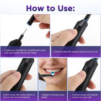 Rechargeable Rotary Electric Toothbrush with 4 Heads