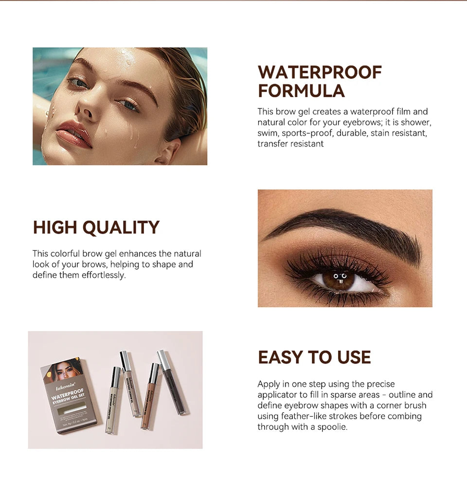 Waterproof Long-Lasting Eyebrow Tint Gel Set - 9