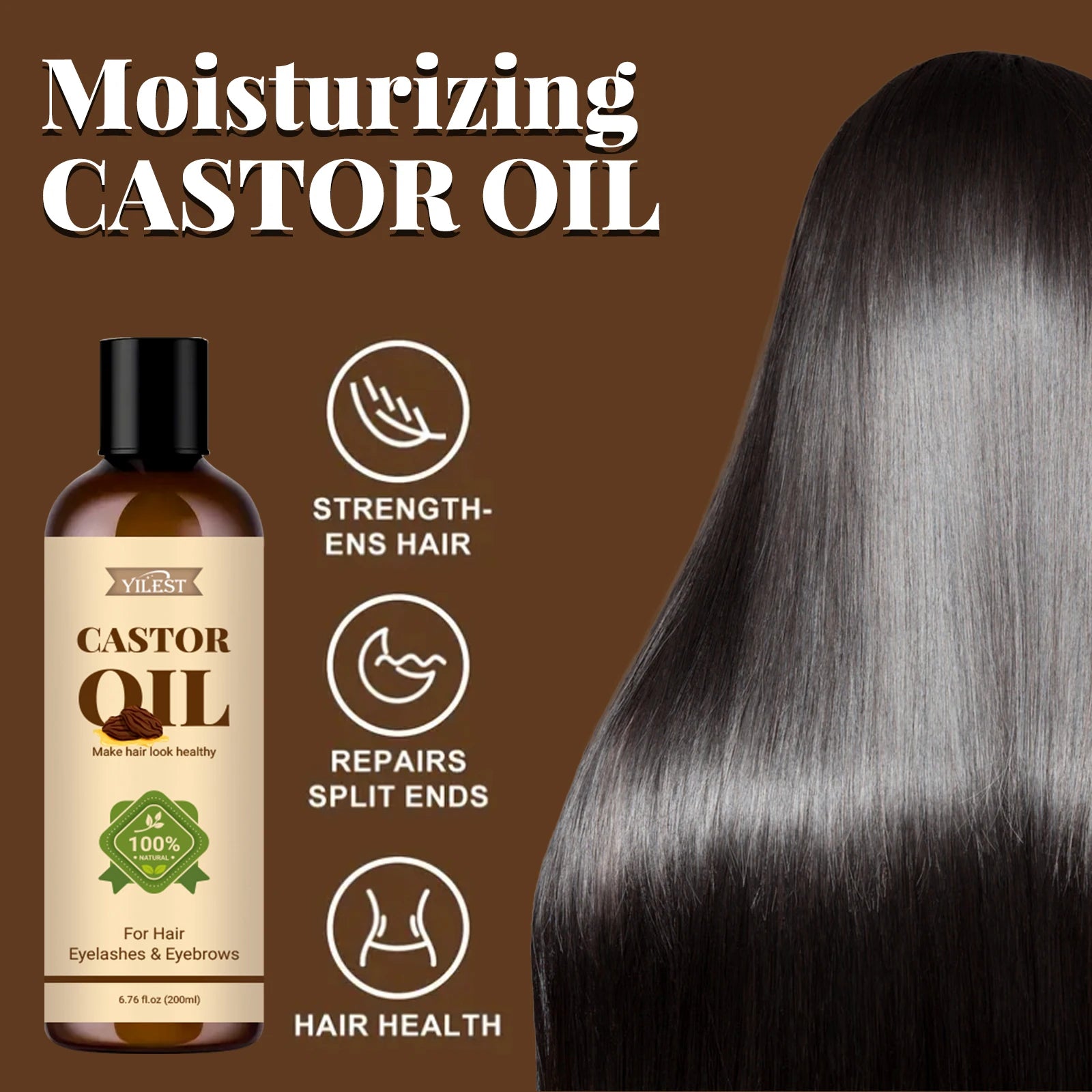 Pure Castor Oil for Hair Growth and Eyelash Conditioning - 6