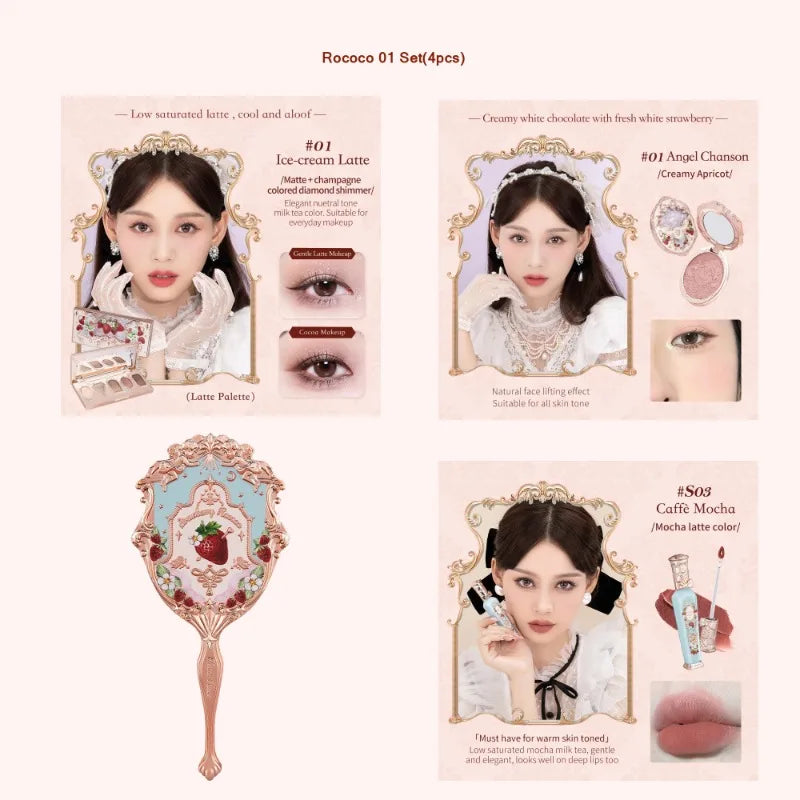 Rococo Style Strawberry Makeup Collection Set - 15