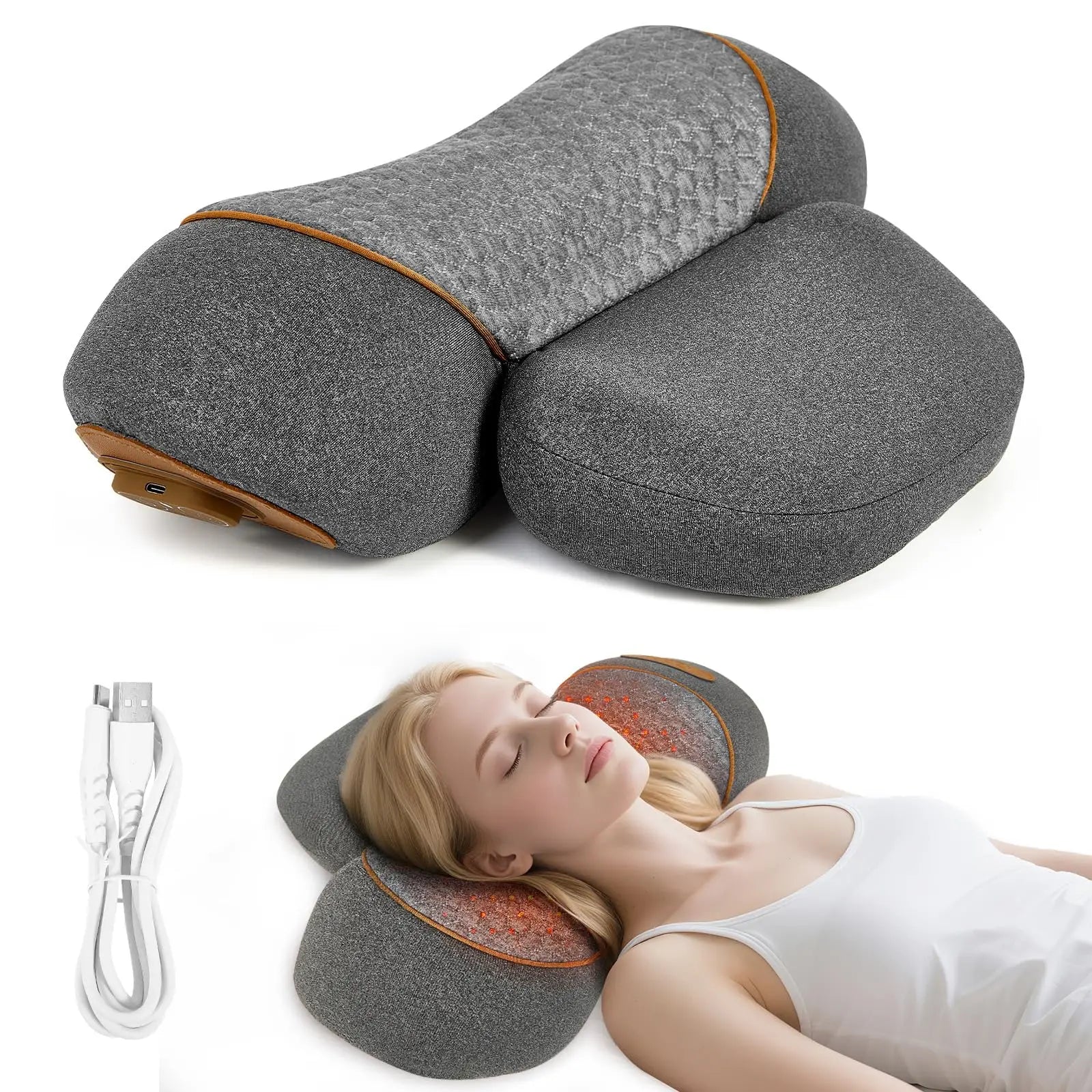 3-in-1 Heated Neck and Shoulder Traction Massager - 1