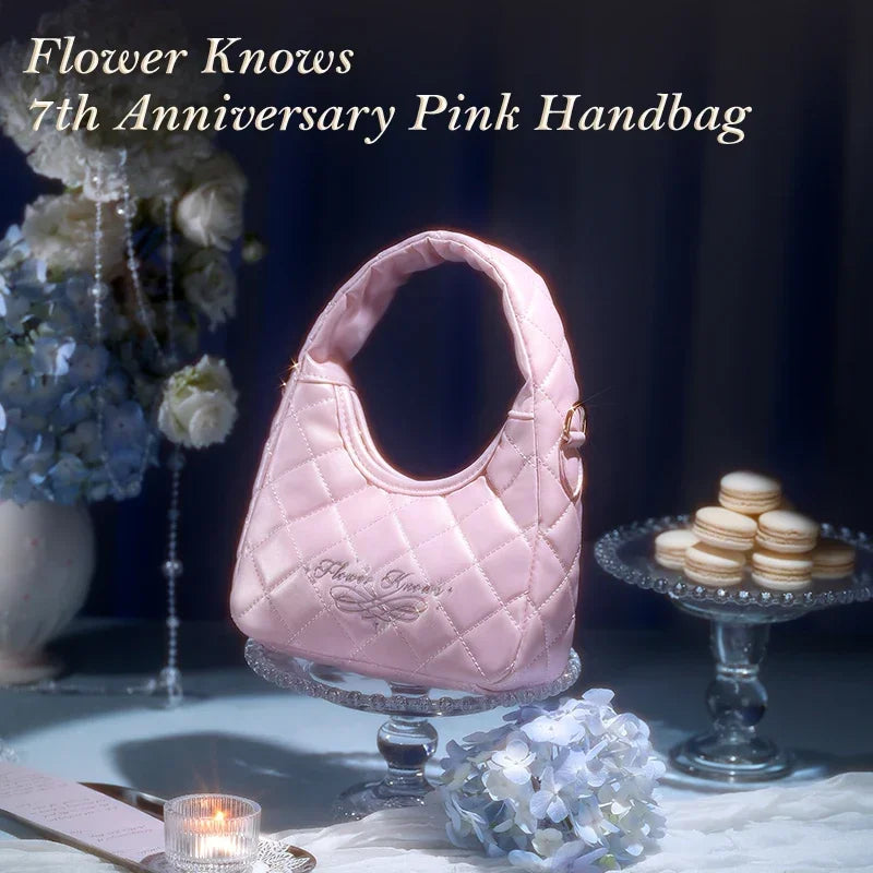 Quilted Pink Cosmetic Handbag for Daily Essentials - 3