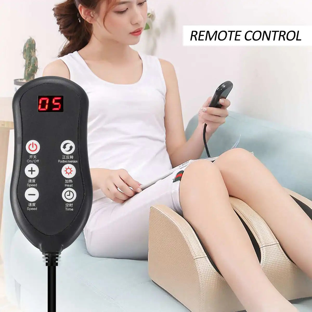 Electric Heated Foot Massager with Kneading and Vibration - 3