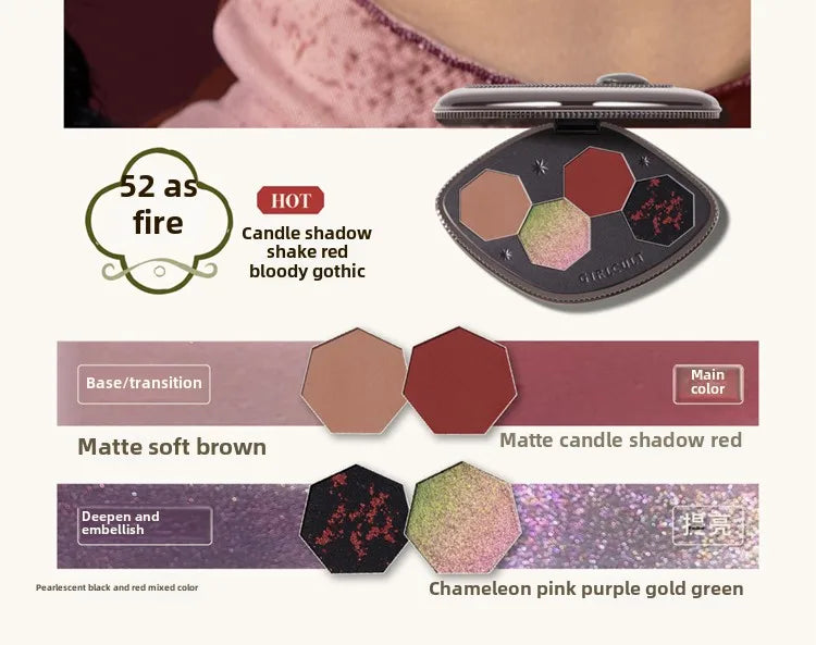 4-Color Chameleon Shimmer Eyeshadow Palette - 16