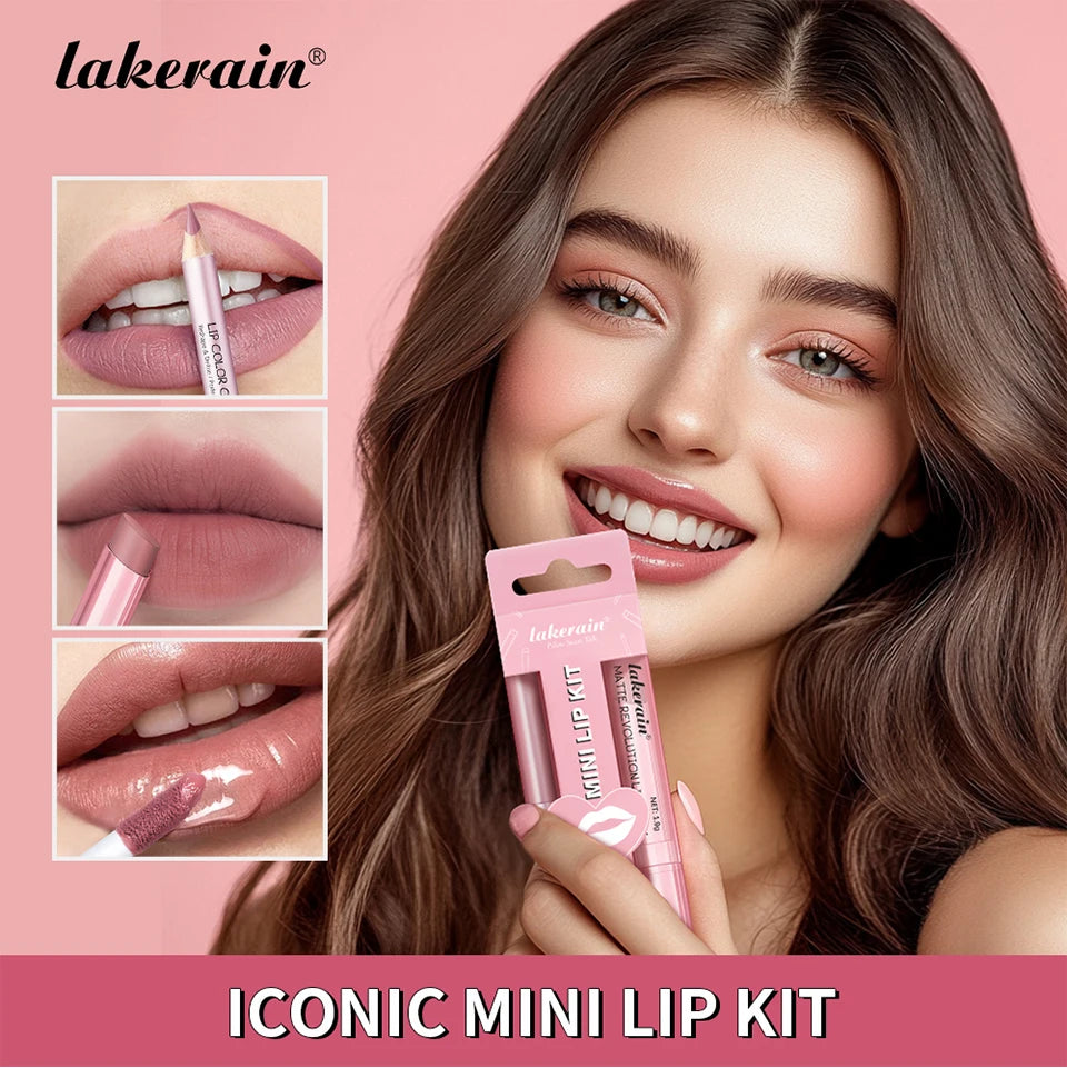 3-Piece Waterproof Matte Lip Makeup Set for Travel - 7