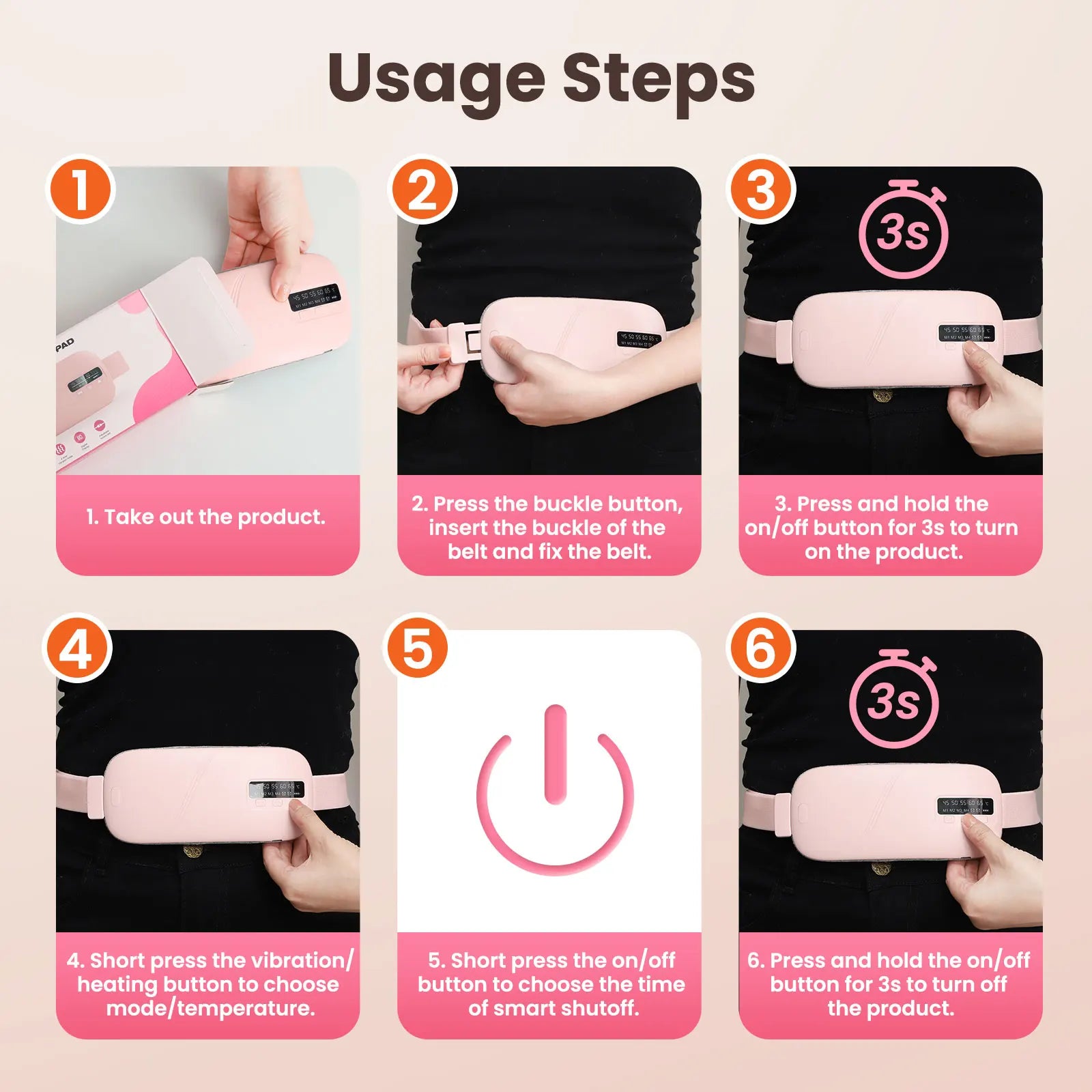 Portable Heated Massage Belt for Menstrual Cramp Relief - 6