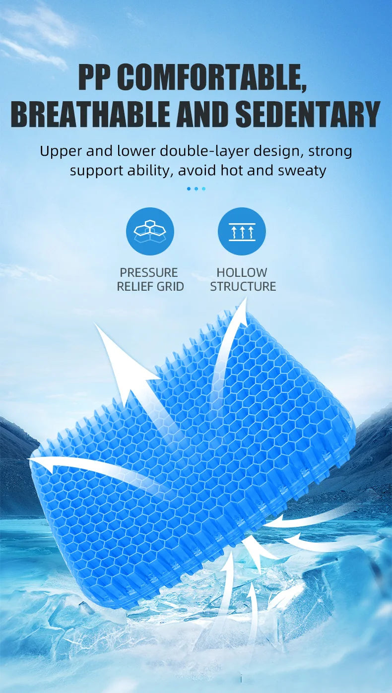 Breathable Honeycomb Gel Seat Cushion for Car and Office - 8