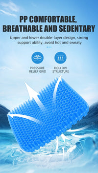 Breathable Honeycomb Gel Seat Cushion for Car and Office