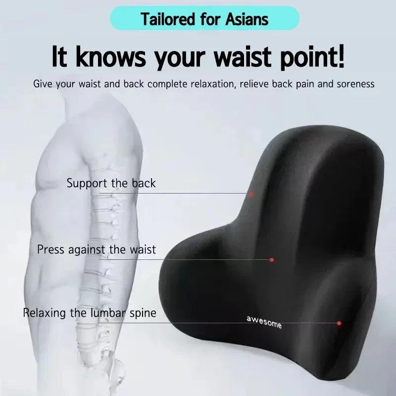 Ergonomic Memory Foam Lumbar Support Pillow for Chair and Car - 10