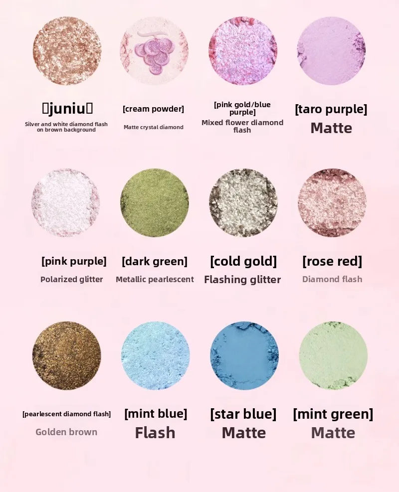 16-Color Highly Pigmented Matte and Shimmer Eyeshadow Palette - 13