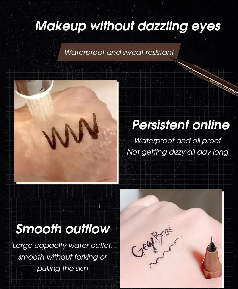 Precision Waterproof Liquid Eyeliner Pen - 12