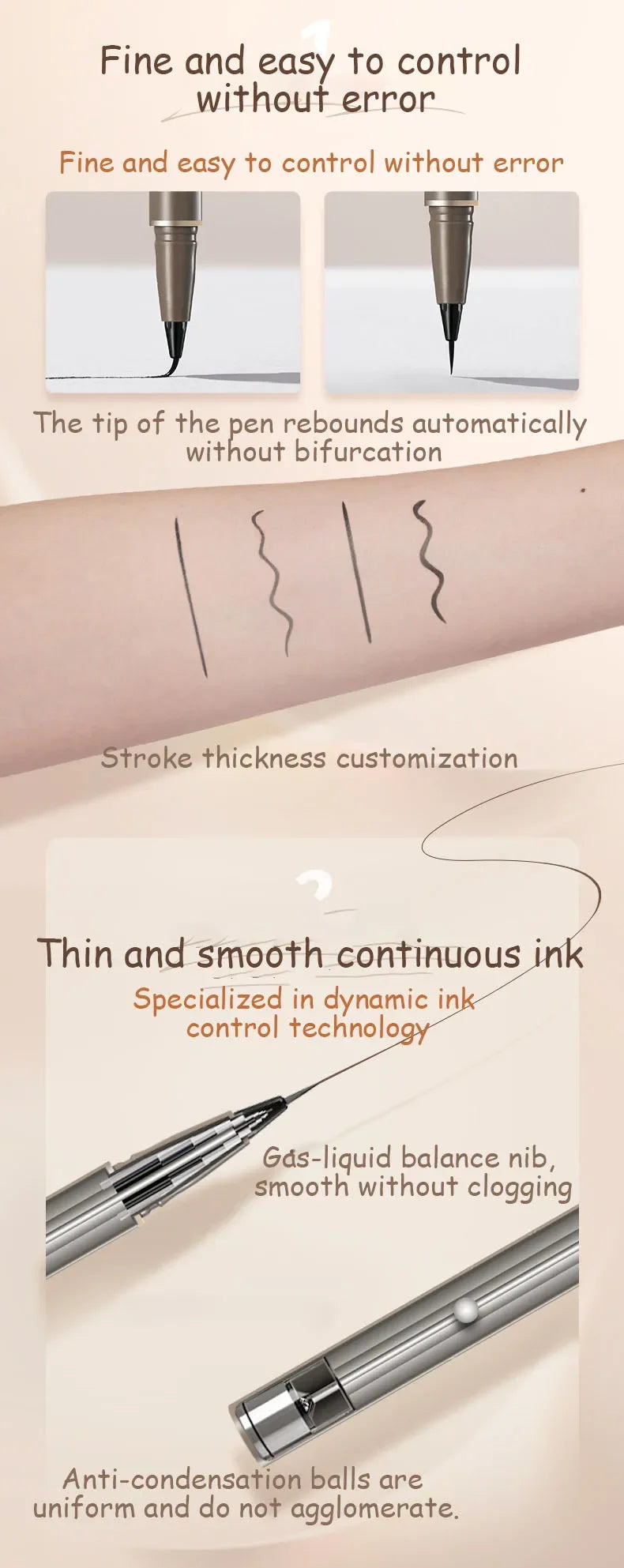 Ultra-Fine Waterproof Liquid Eyeliner Pen - 9