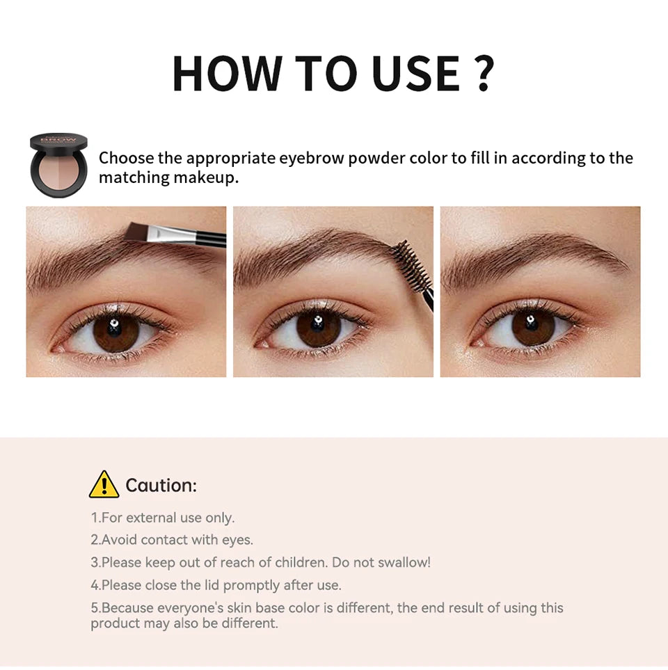 Dual-Tone Waterproof Eyebrow Powder for Natural Definition - 12