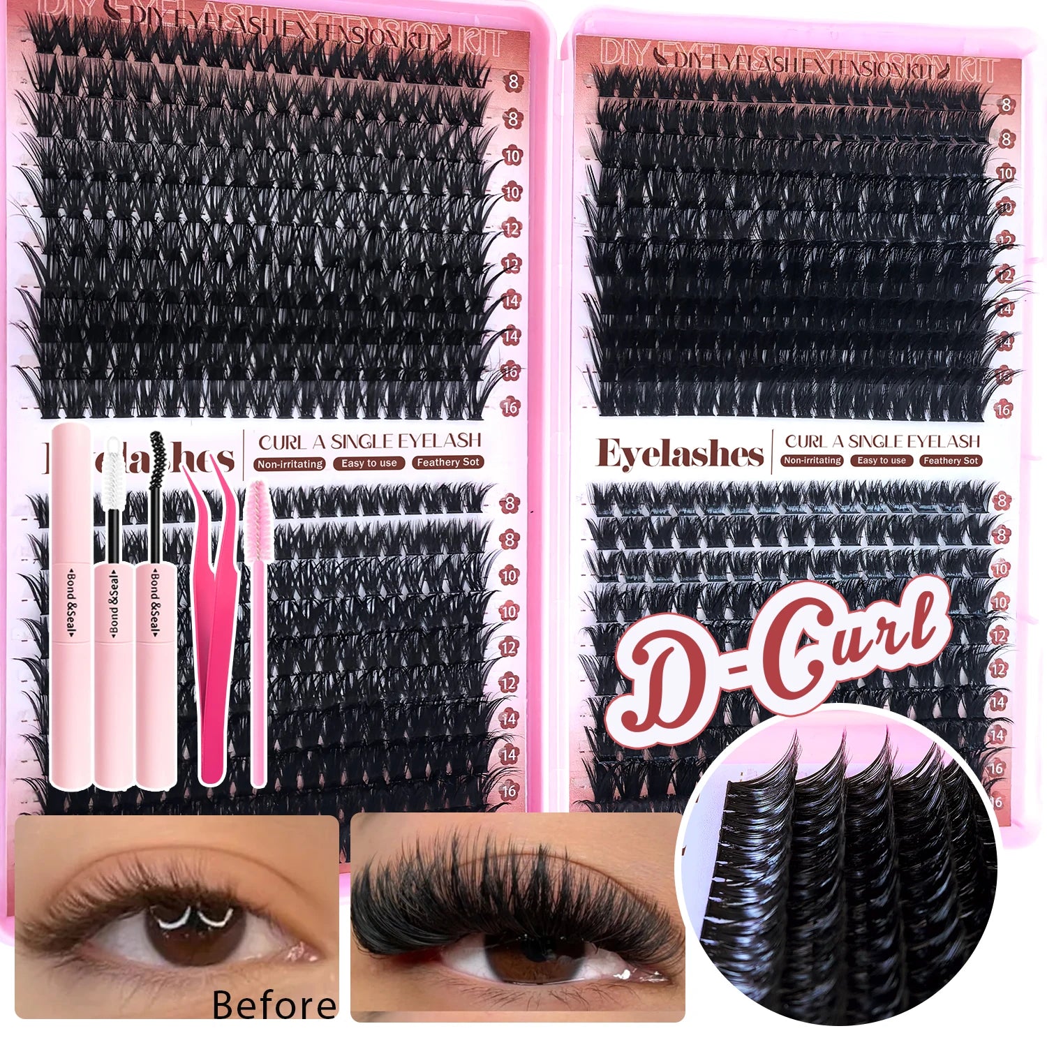 DIY Individual Lash Cluster Extension Kit - 10