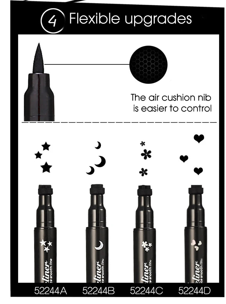 Double-Ended Waterproof Eyeliner with Decorative Stamp - 12