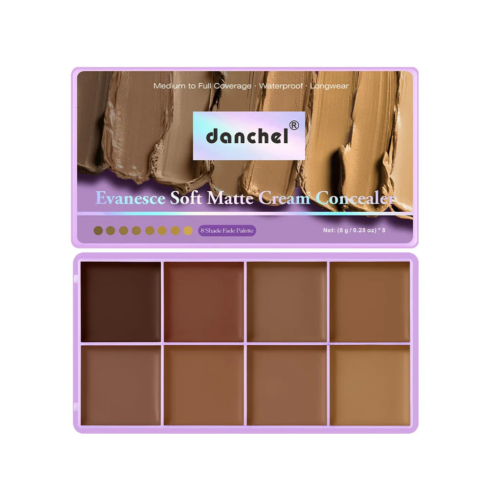 8-Shade Waterproof Full Coverage Cream Concealer Palette - 22