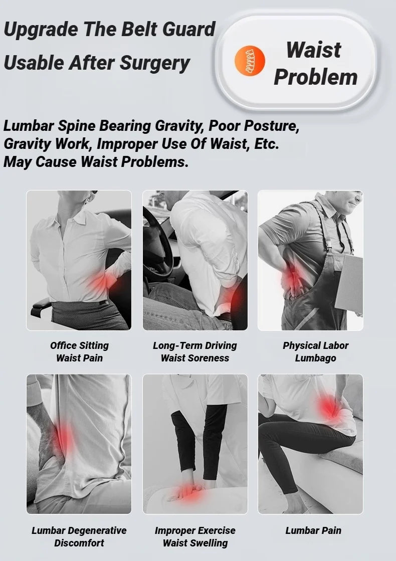 Adjustable Lumbar Support Belt for Lower Back Pain Relief - 9