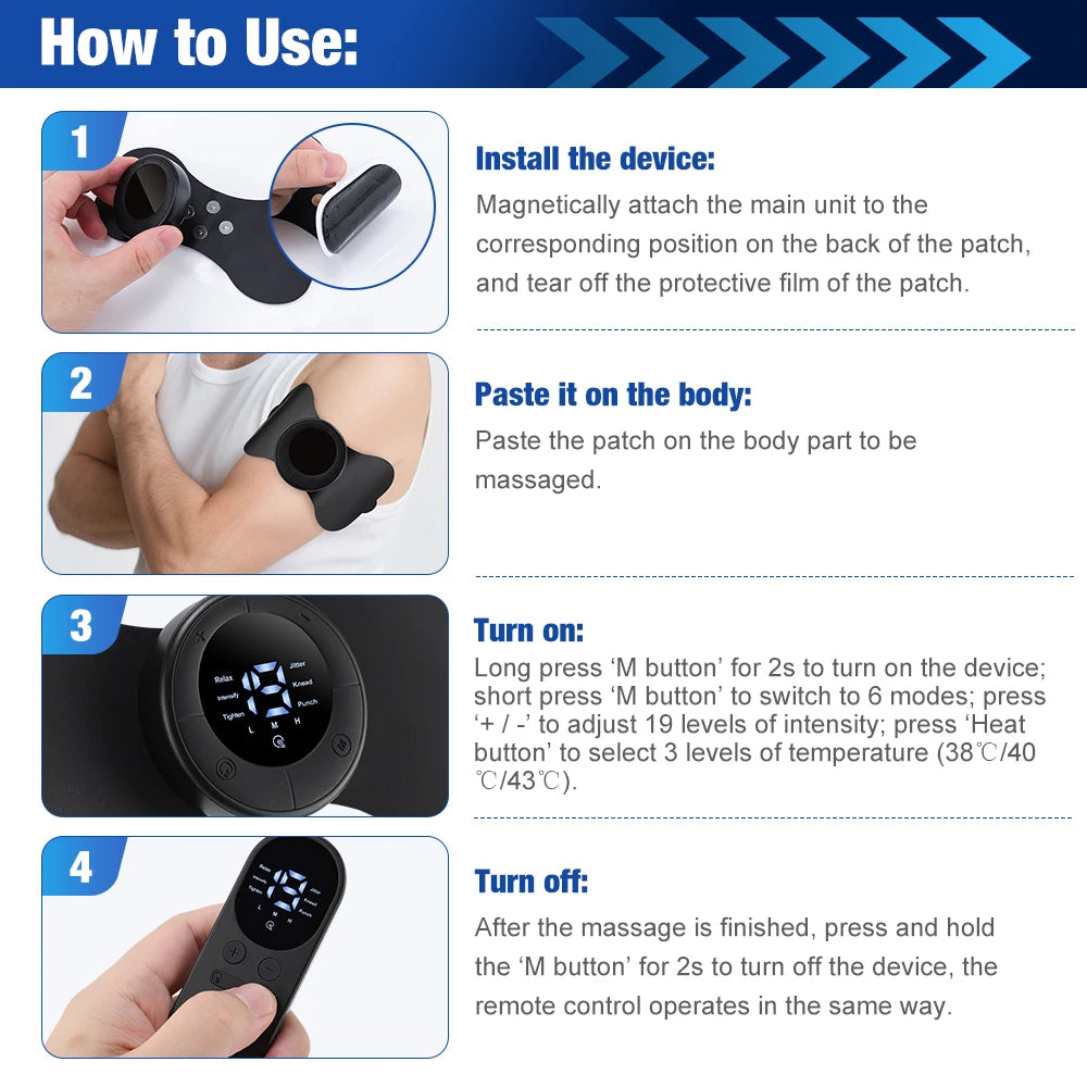 Wireless EMS Heating Muscle Stimulator for Full Body Relief - 14