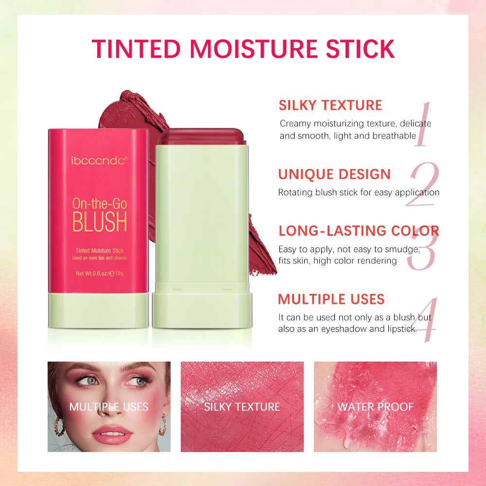 Creamy Multi-Use Tinted Blush Stick for Lips and Cheeks - 4