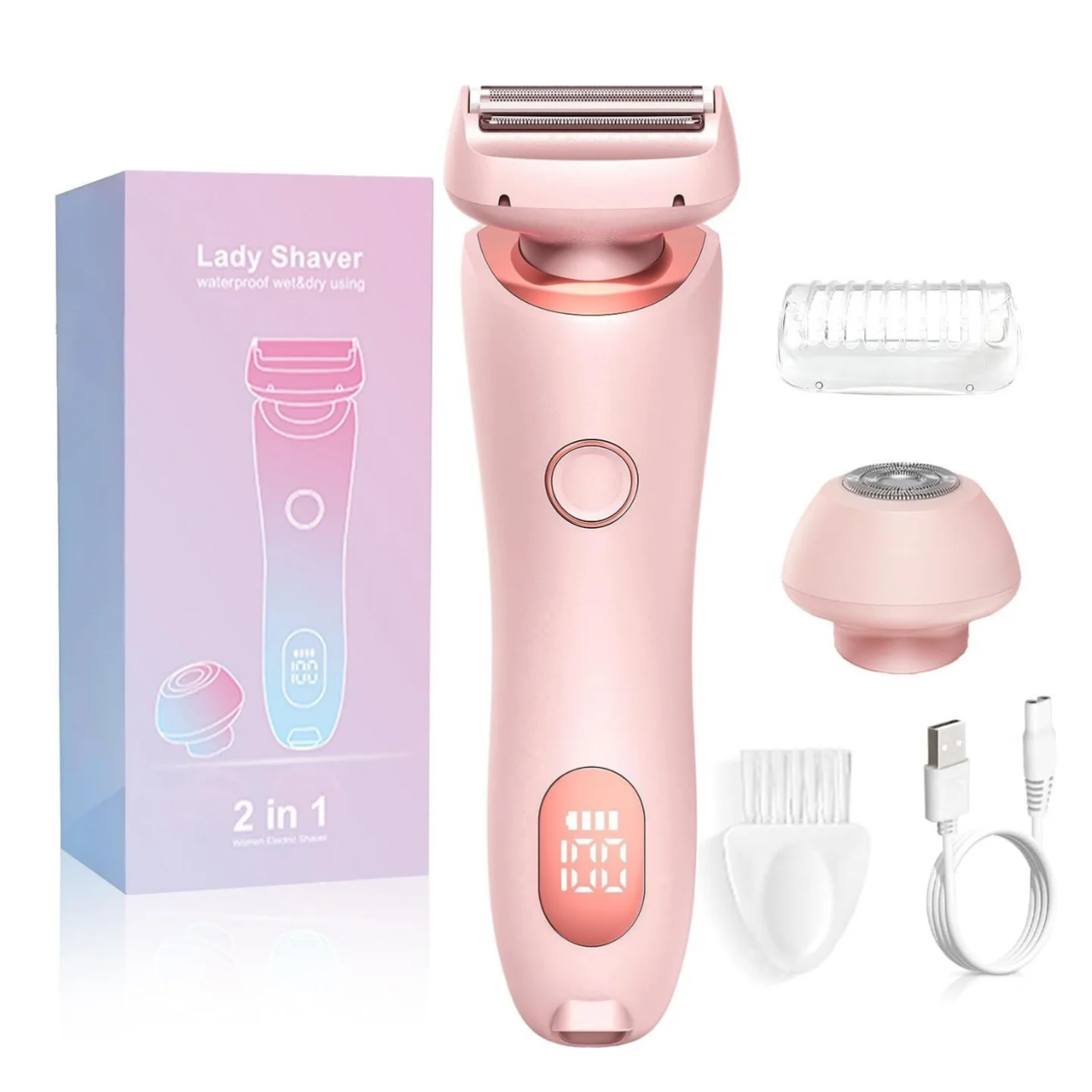 2-in-1 Painless Electric Body and Facial Hair Remover - 20