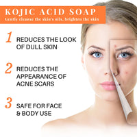 Kojic Acid Brightening Cleansing Bar for Face and Body