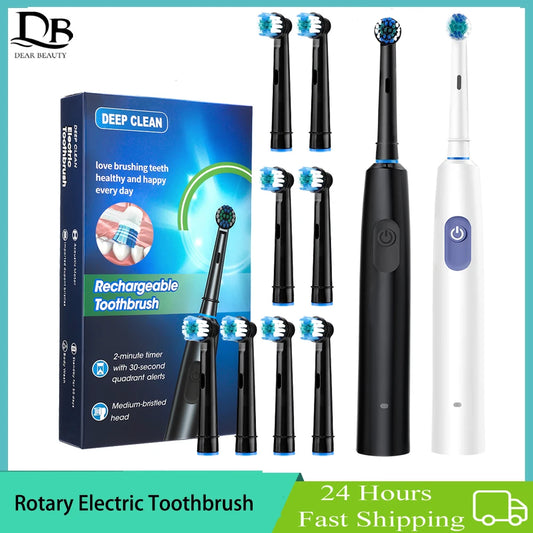 Rechargeable Rotary Electric Toothbrush with 5 Modes