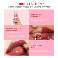 3-in-1 Waterproof Lip Liner, Lipstick & Gloss Travel Set