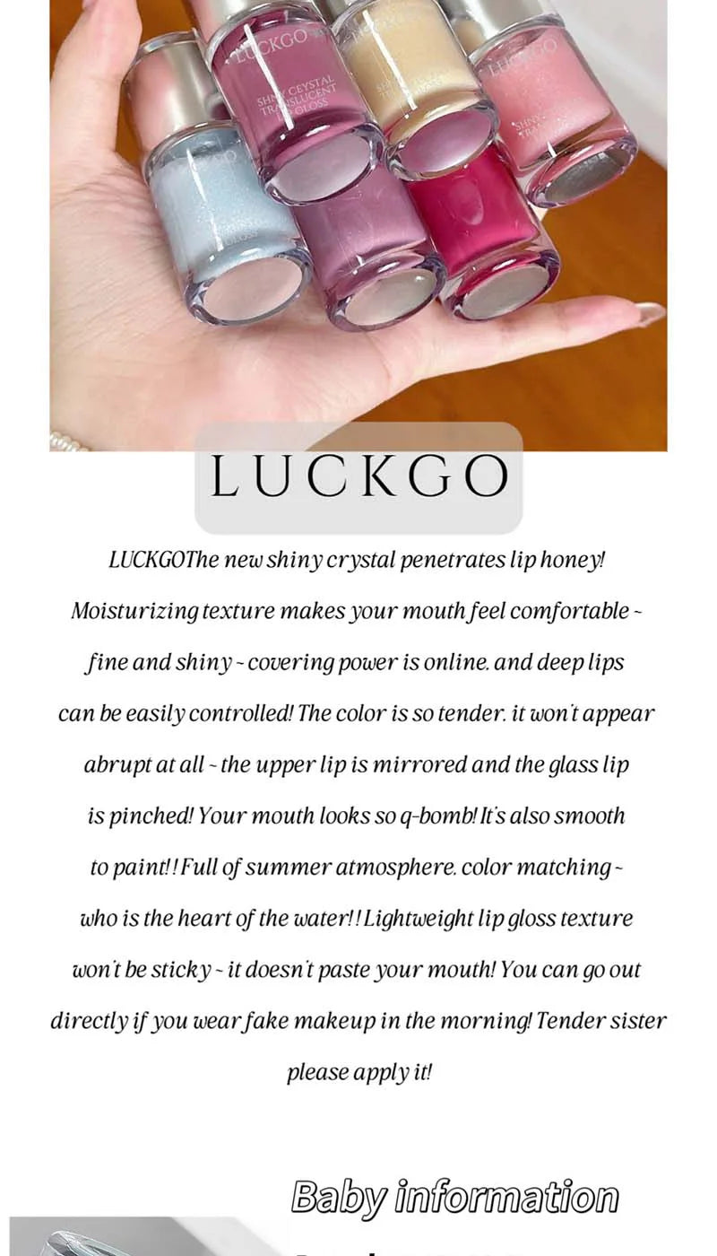 Hydrating Crystal Mirror Lip Gloss for Long-Lasting Shine - 8