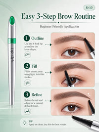 4-Fork Waterproof Eyebrow Pen for Natural Hair-Like Strokes