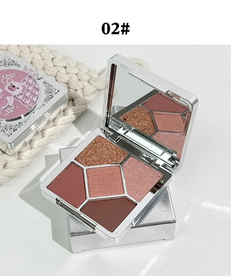 5-Color Shimmer and Matte Eyeshadow Palette - 23