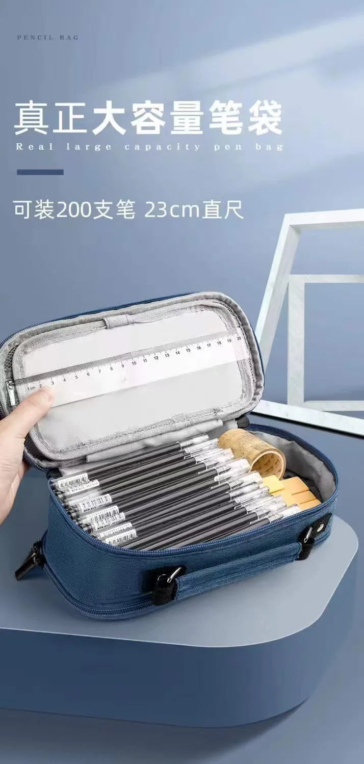 Large Capacity Triple-Layer Stationery and Organizer Pouch - 19