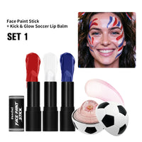 Waterproof Face Paint and Lip Balm Kit for Game Day