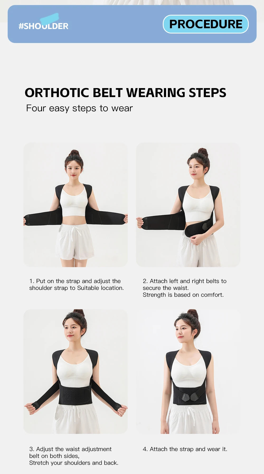 Adjustable Posture Corrector Back Support Brace - 15
