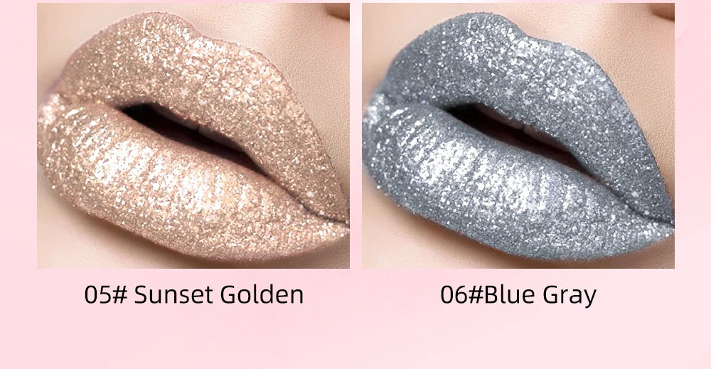 Diamond Shimmer Waterproof Liquid Lip Gloss - 9