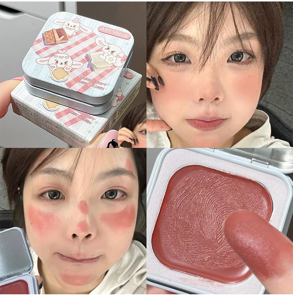 Matte Cream Cheek Blusher Palette for Natural Glow - 17