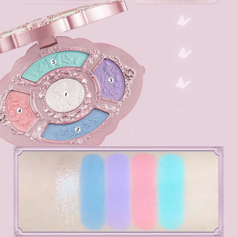 5-Color Pressed Glitter Eyeshadow Palette - 3