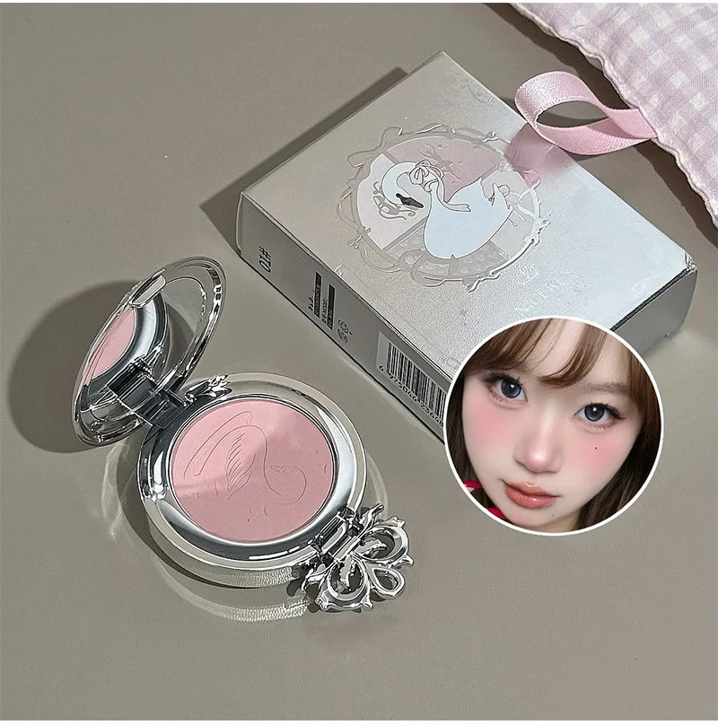 Long-Lasting Matte Pink Powder Blush for Natural Glow - 17