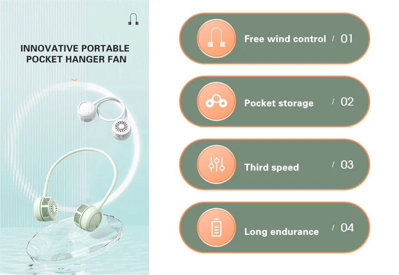 Hands-Free Portable Neck Fan for Cooling - 8