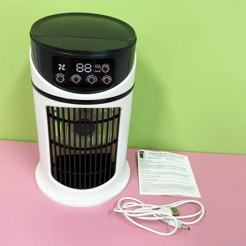 Portable USB Desktop Air Cooling Fan with Humidifier - 12
