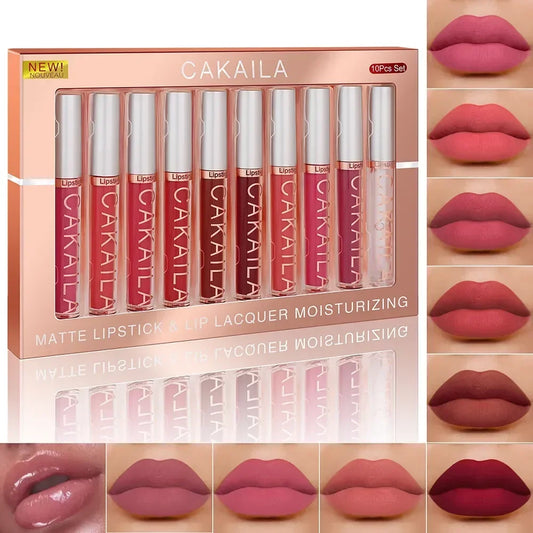 Matte Liquid Lipstick and Lip Gloss Collection Set