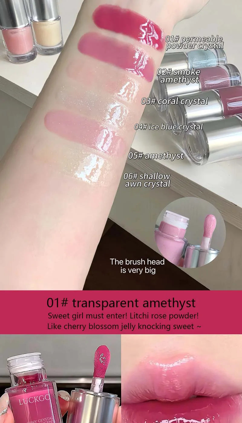 Hydrating Crystal Mirror Lip Gloss for Long-Lasting Shine - 10