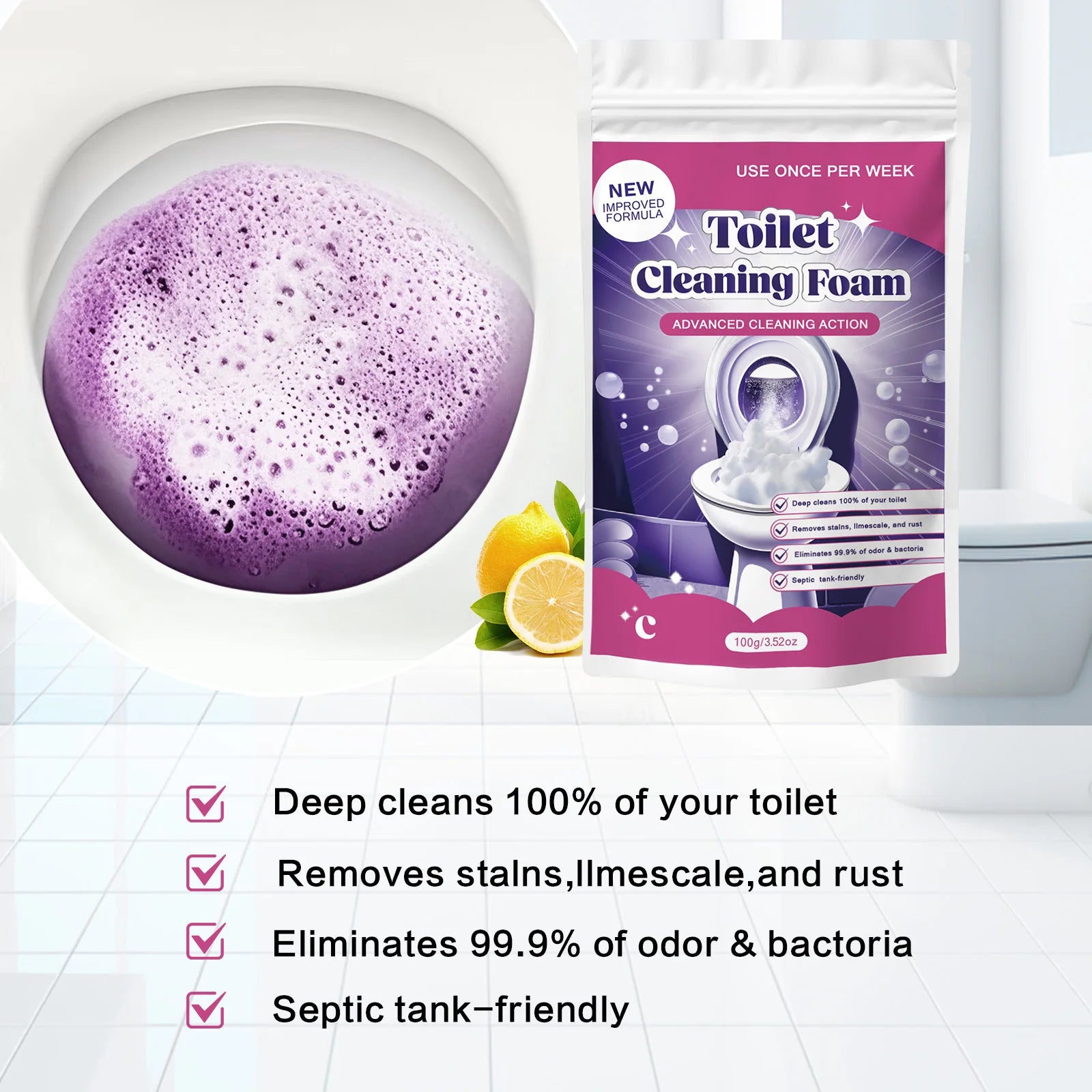 Powerful Toilet Cleaning Foam for Deep Stain Removal - 3