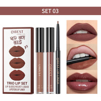3-Piece Waterproof Matte Lipstick and Lip Liner Set
