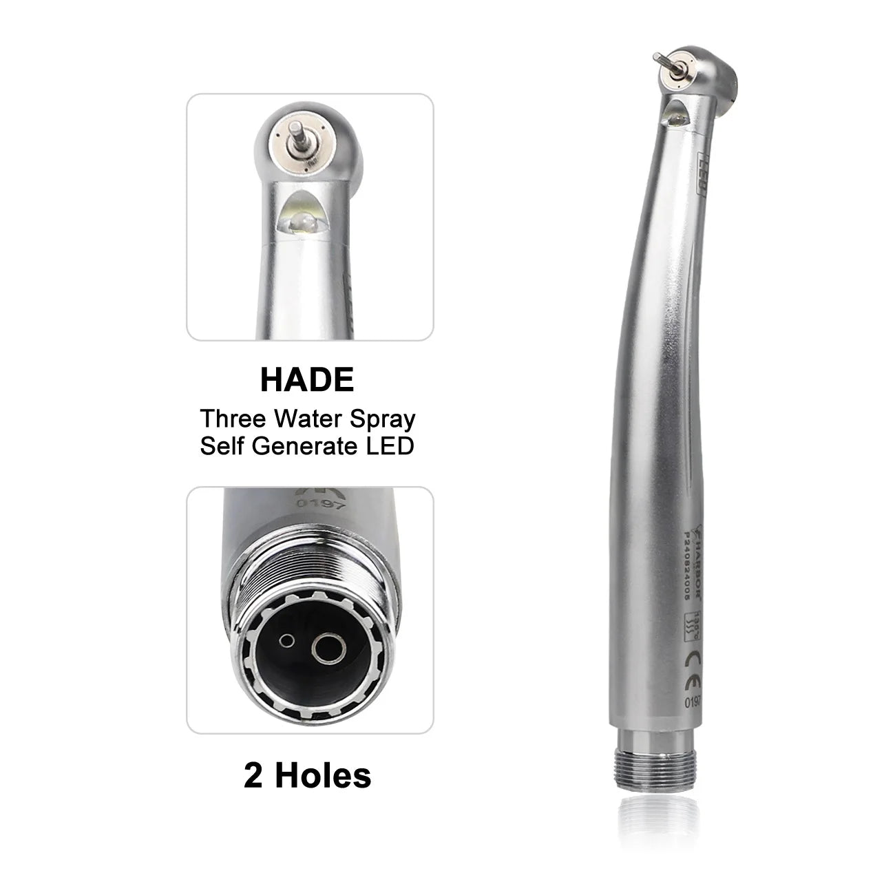LED Dental High-Speed Handpiece with Triple Water Spray - 16