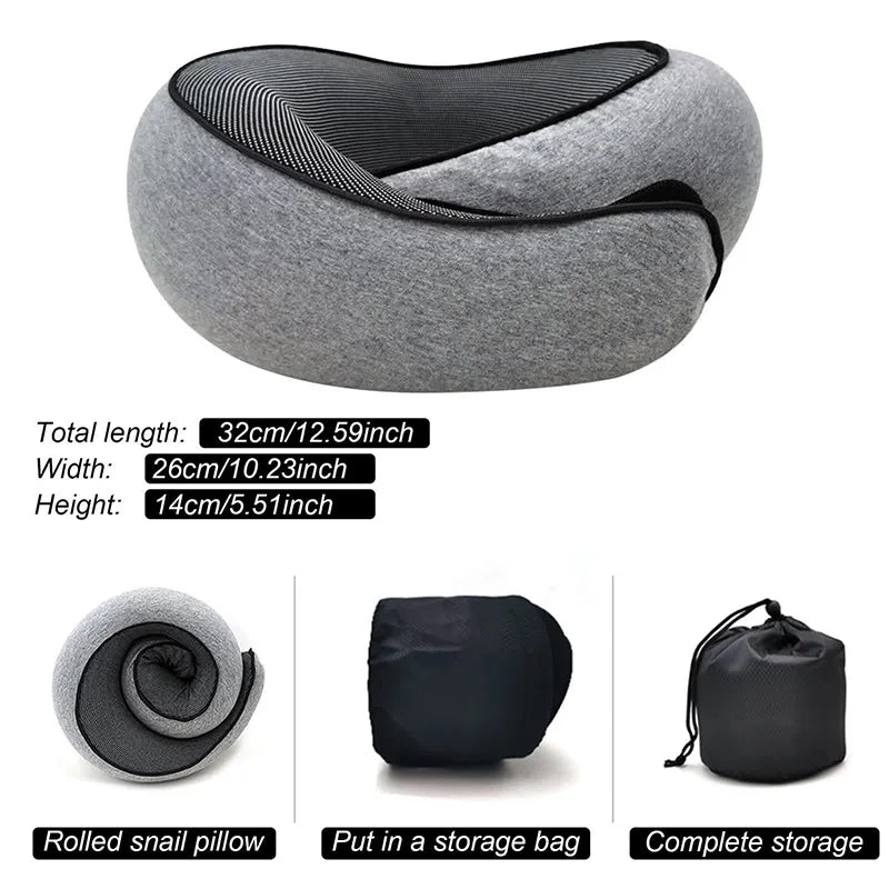 Ergonomic Memory Foam Travel Neck Pillow for Comfortable Sleep - 3