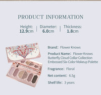 6-Color Butterfly Embossed Eyeshadow Palette